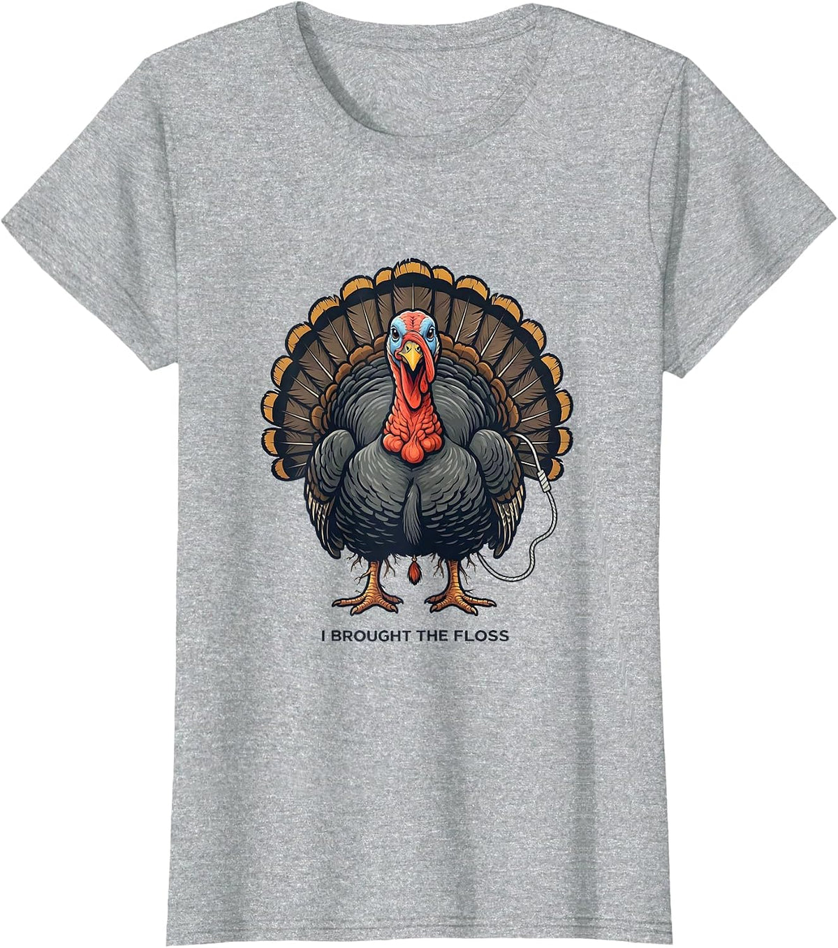 I Brought The Floss Funny Dental Thanksgiving Staff Gift T-Shirt - Heather Grey