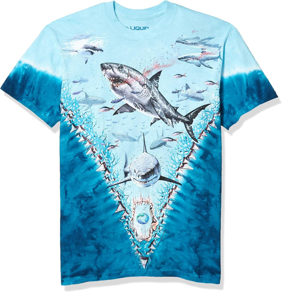 Liquid Blue Men's Great White Sharks T-Shirt - Tie Dye