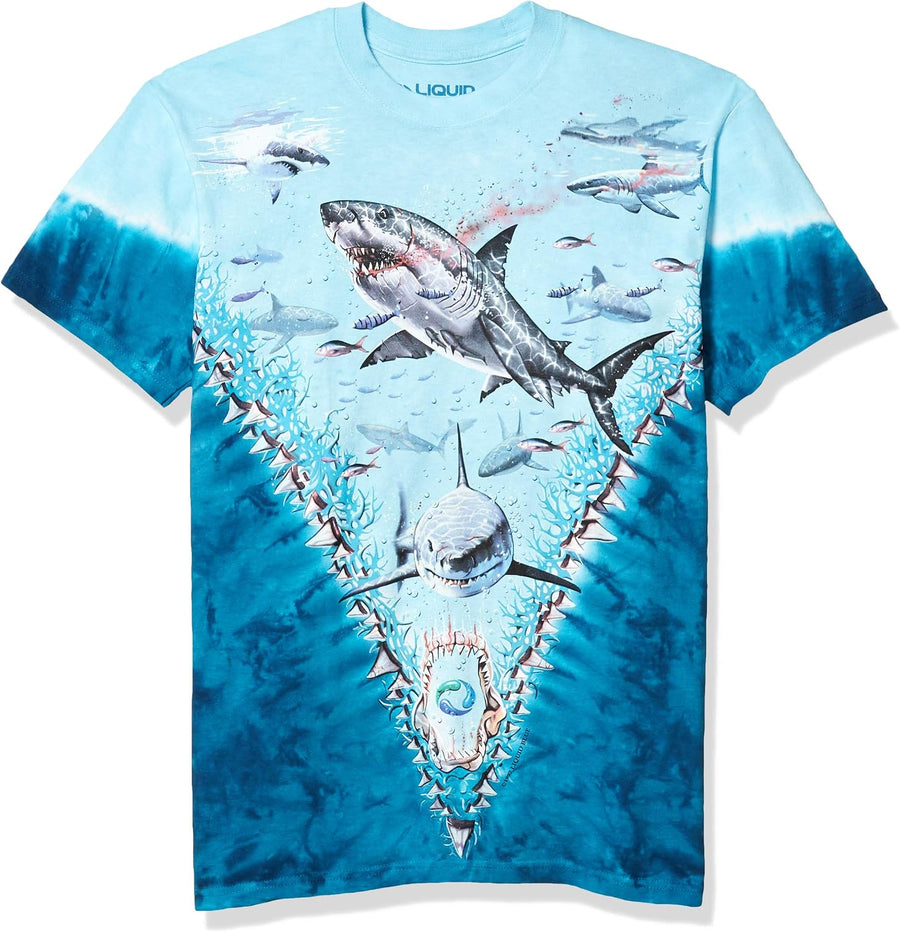 Liquid Blue Men's Great White Sharks T-Shirt - Tie Dye