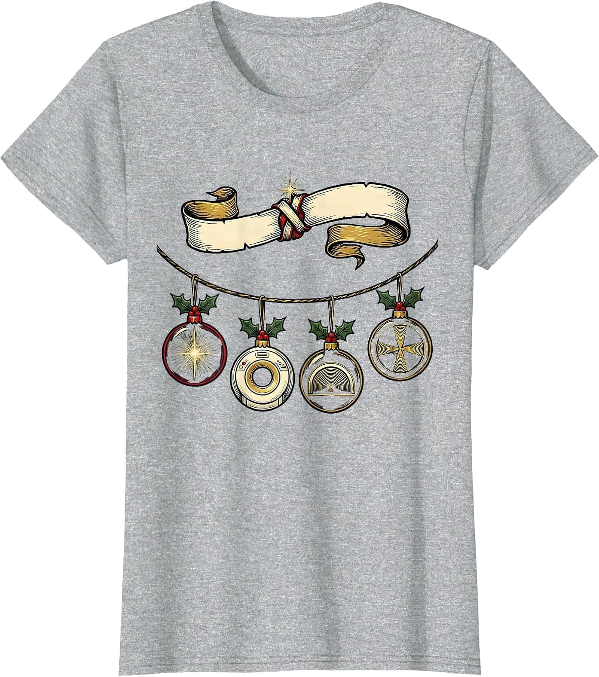 Radiology Ornaments Christmas Garlands Xray Tech Humor T-Shirt - Heather Grey