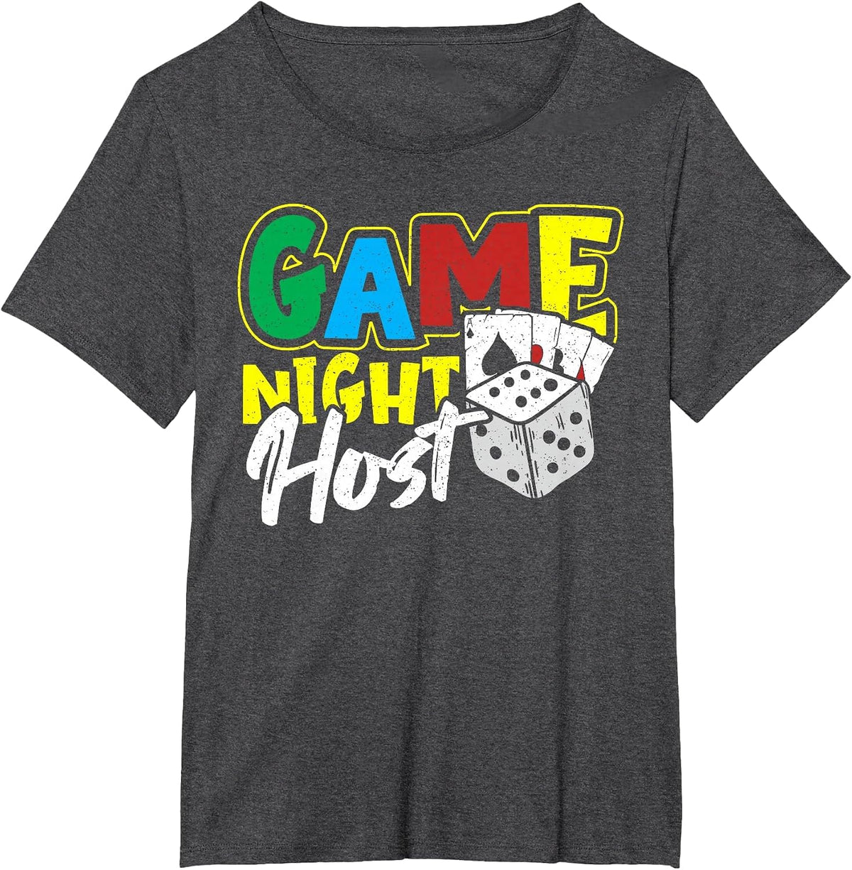 Game Night Host T-Shirt - Dark Heather Grey