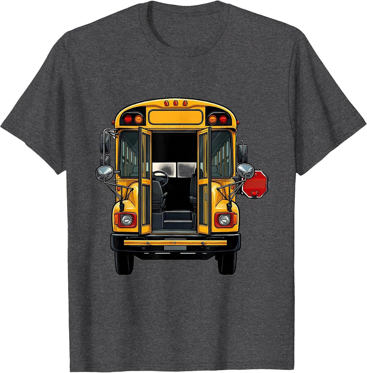 Men's School Bus Driver Doorway Funny Halloween Costume T-Shirt - Dark Heather Grey