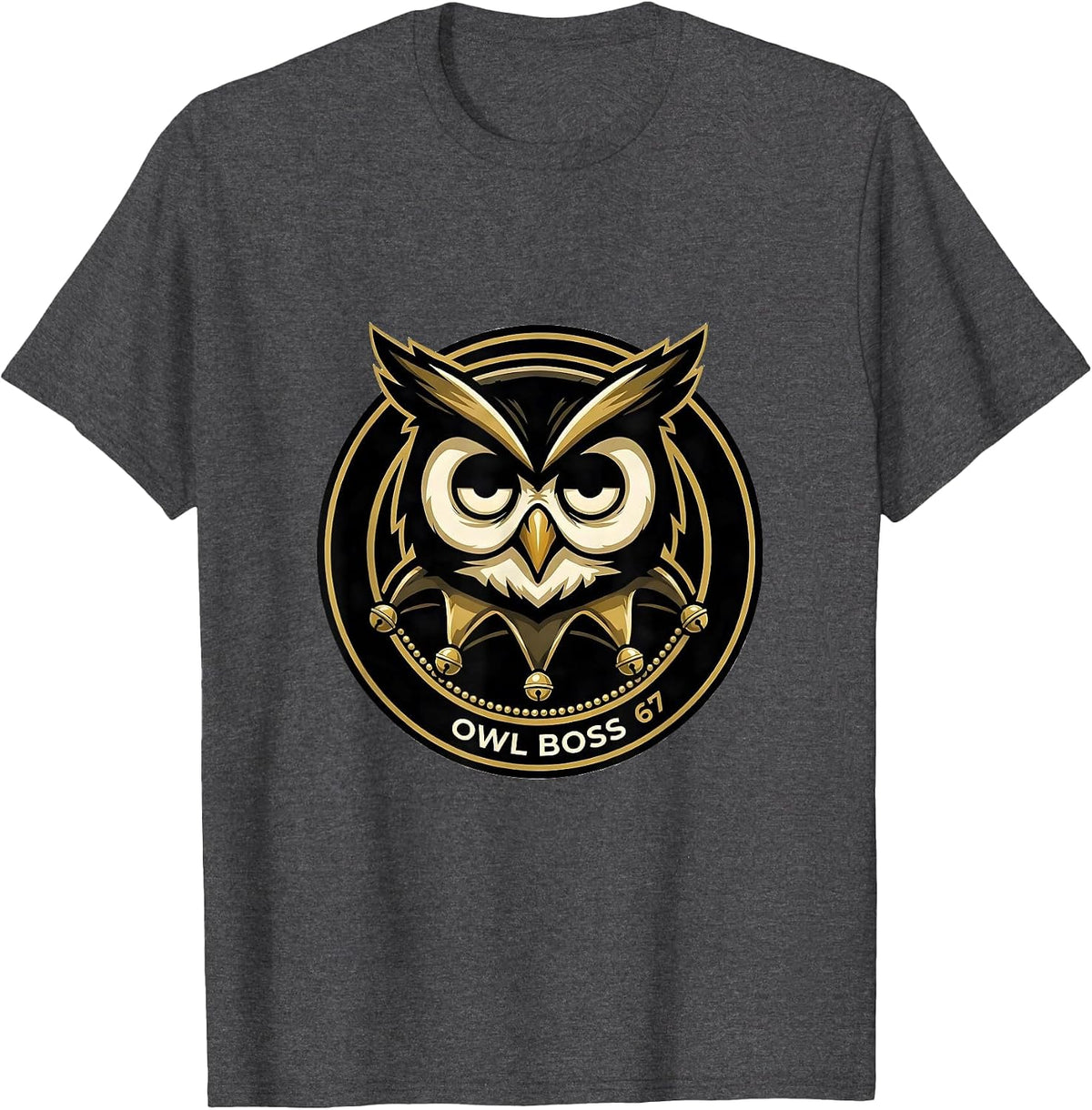 Men's Owl Boss 67 Meme Funny Mardi Gras Kids Carnival T-Shirt - Dark Heather Grey