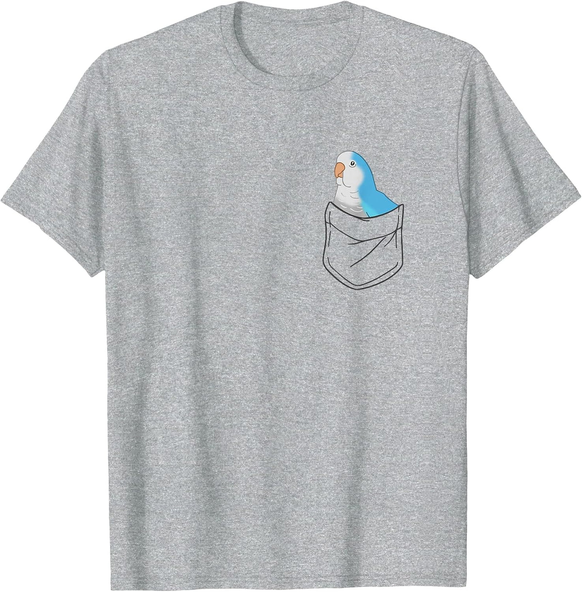 Pocket Quaker Parrot Cute Blue Monk Parakeet Birb Memes T-Shirt - Heather Grey
