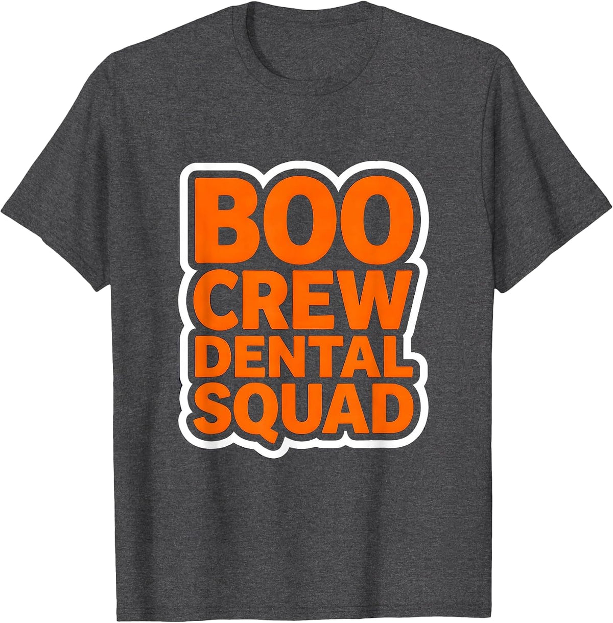 Men's Boo Crew Dental Squad Halloween Design T-Shirt - Dark Heather Grey