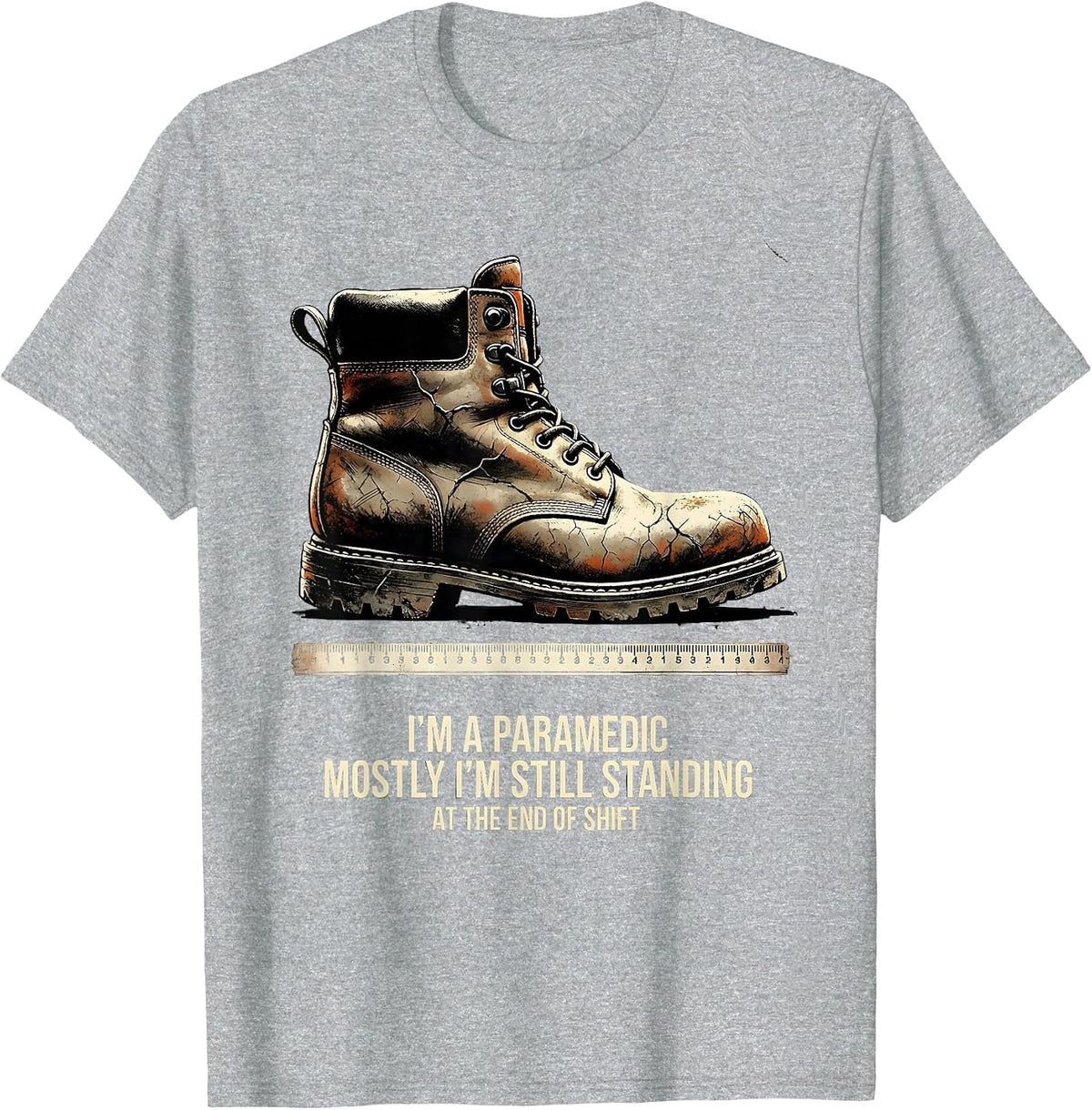 Men's Paramedic Mostly Still Standing At The End Of Shift T-Shirt - Heather Grey