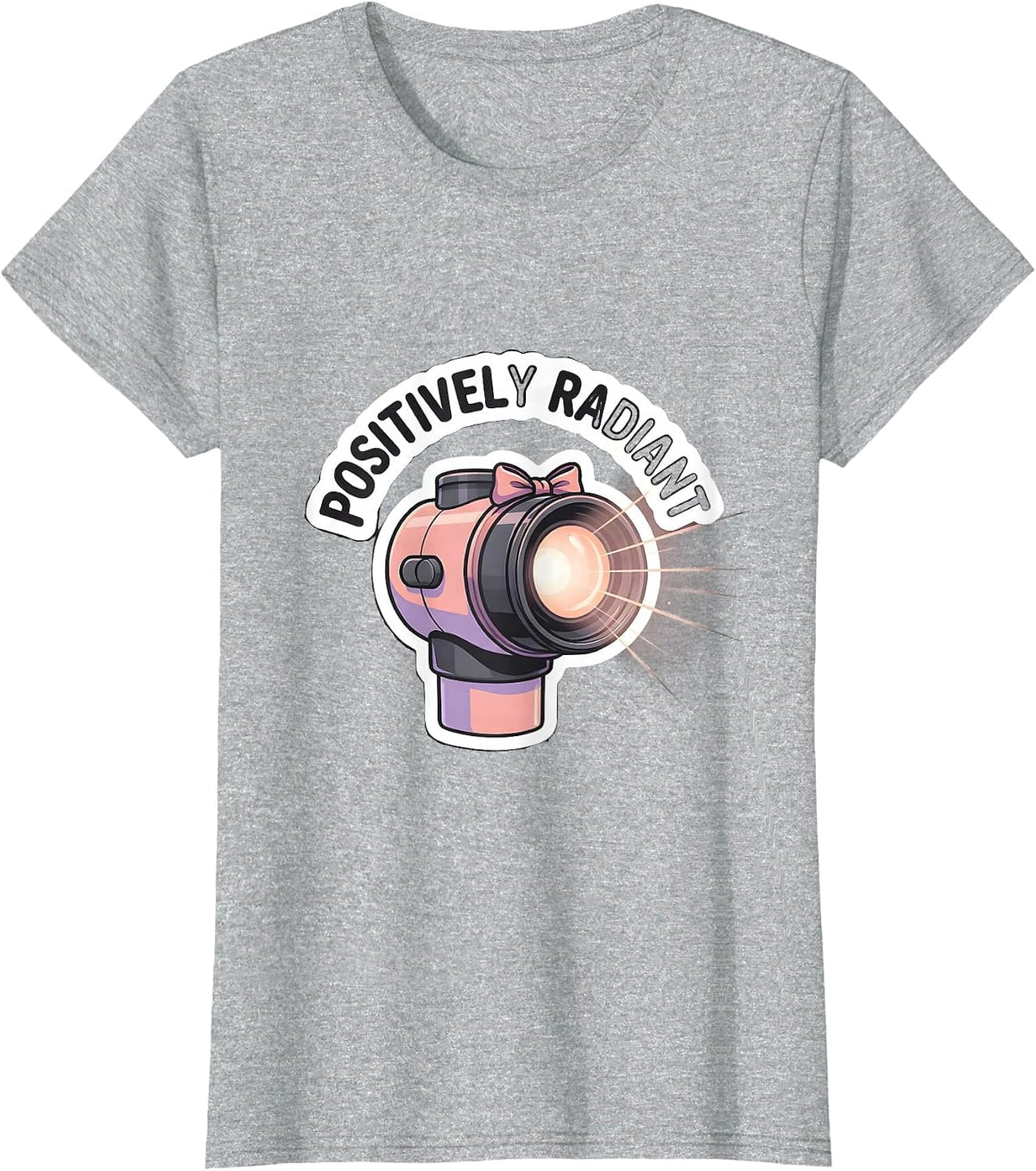 Positively Radiant Cute Radiology Tech Coquette Bow X-ray T-Shirt - Heather Grey