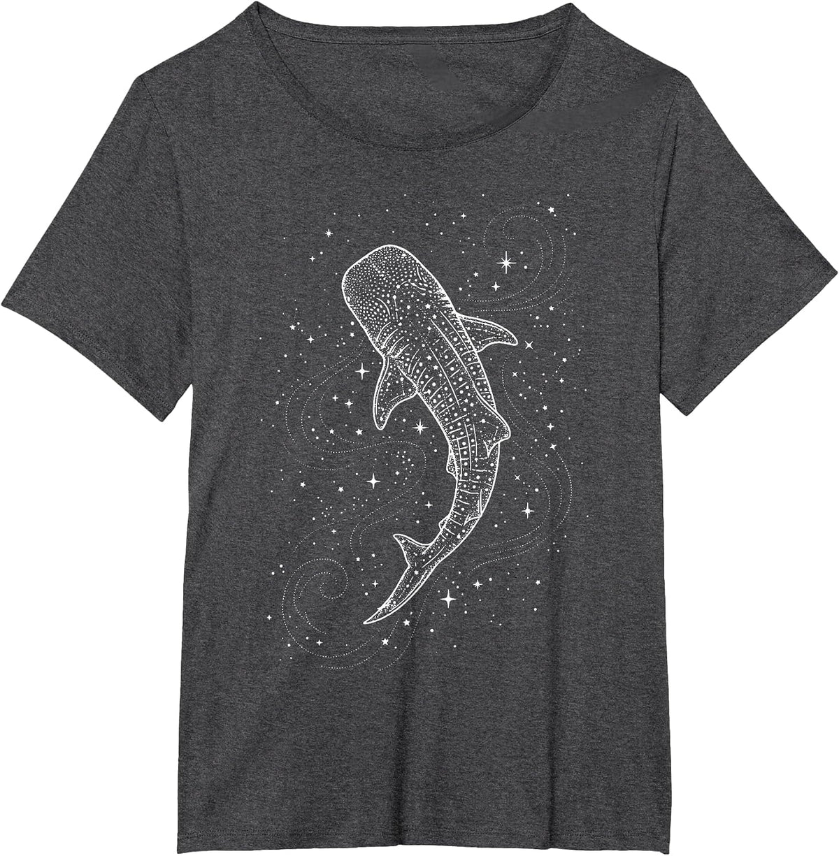 Whale Shark Galaxy T-Shirt - Dark Heather Grey