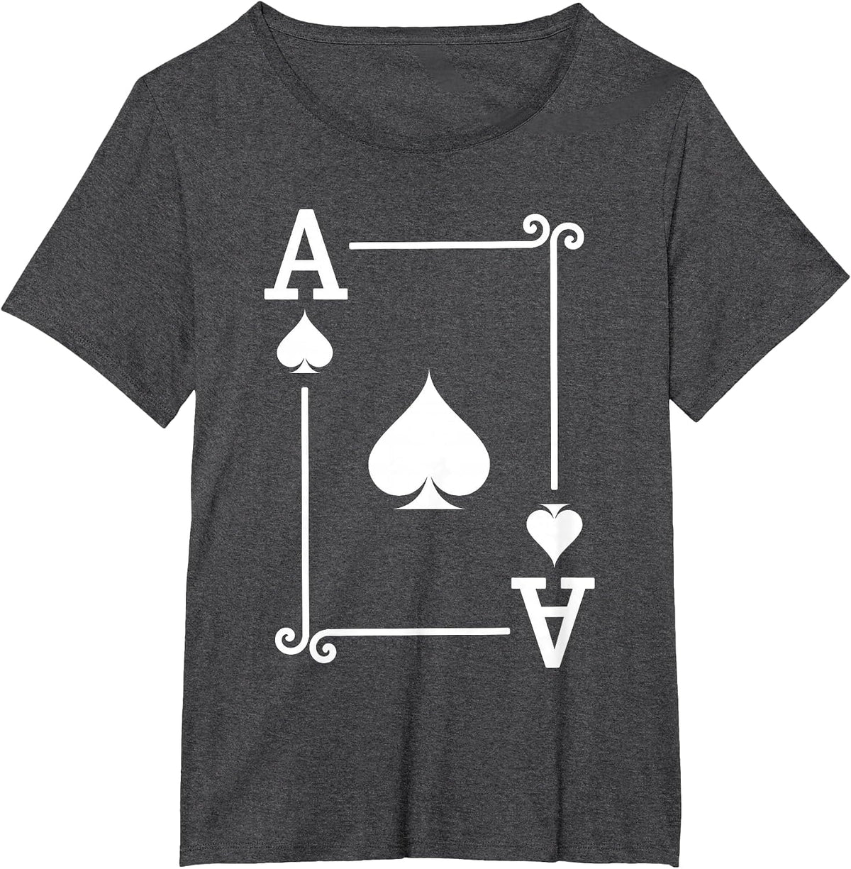 Playing Cards - Matching Spades Card Suits - Ace Card T-Shirt - Dark Heather Grey