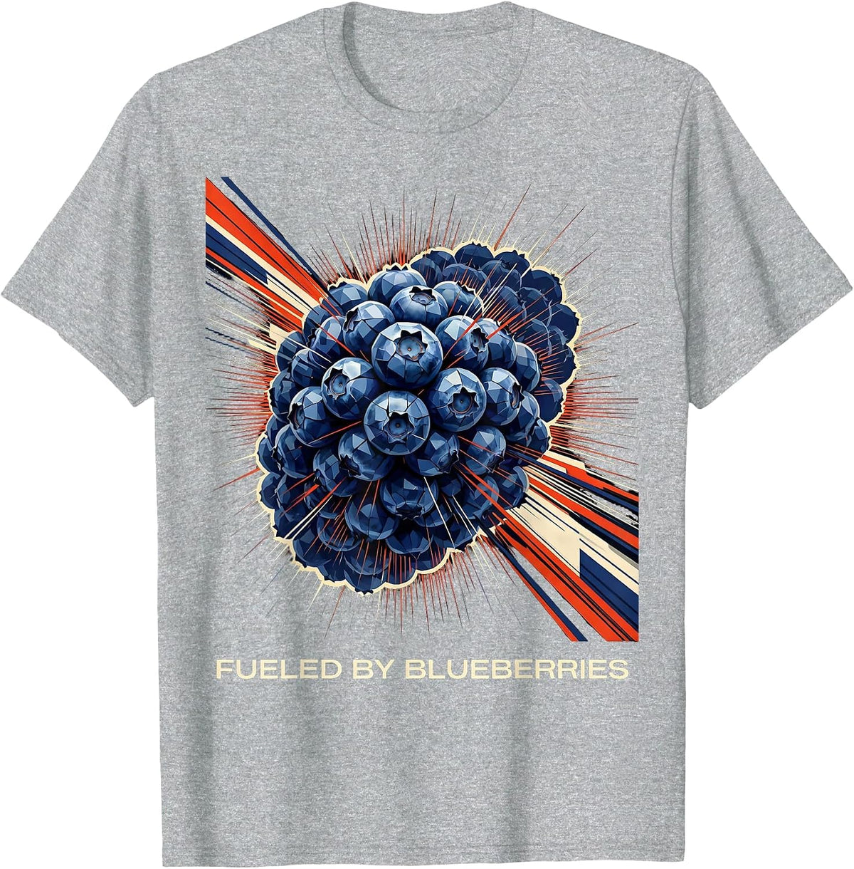 Men's Fueled by Blueberries Fruit Lover Design T-Shirt - Heather Grey