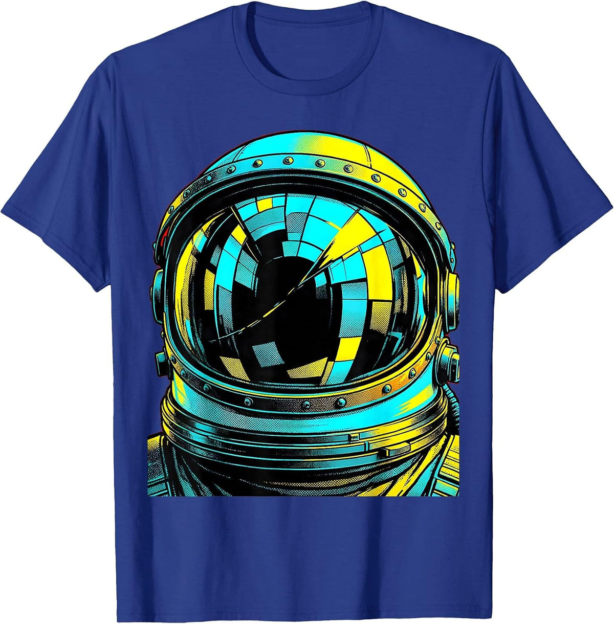 Men's Astronaut Helmet Visor Reflecting 6 7 T-Shirt - Royal Blue