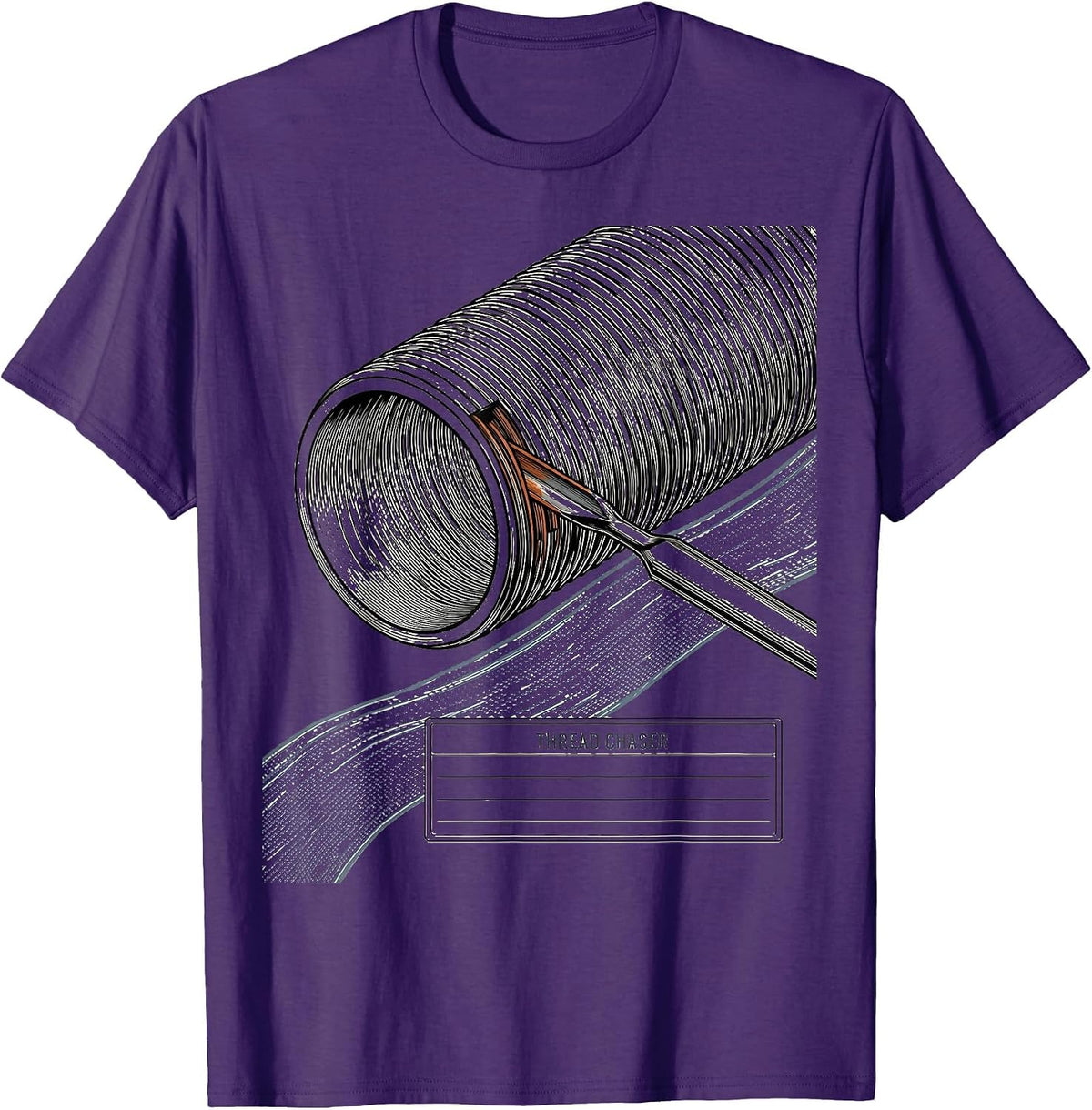 Men's Thread Chaser Funny Plumber Pipefitter Occupational Humor T-Shirt - Purple