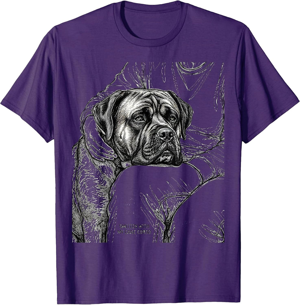 Smitten With My Cane Corso Funny Dog Owner Pet Lover Humor T-Shirt - Purple