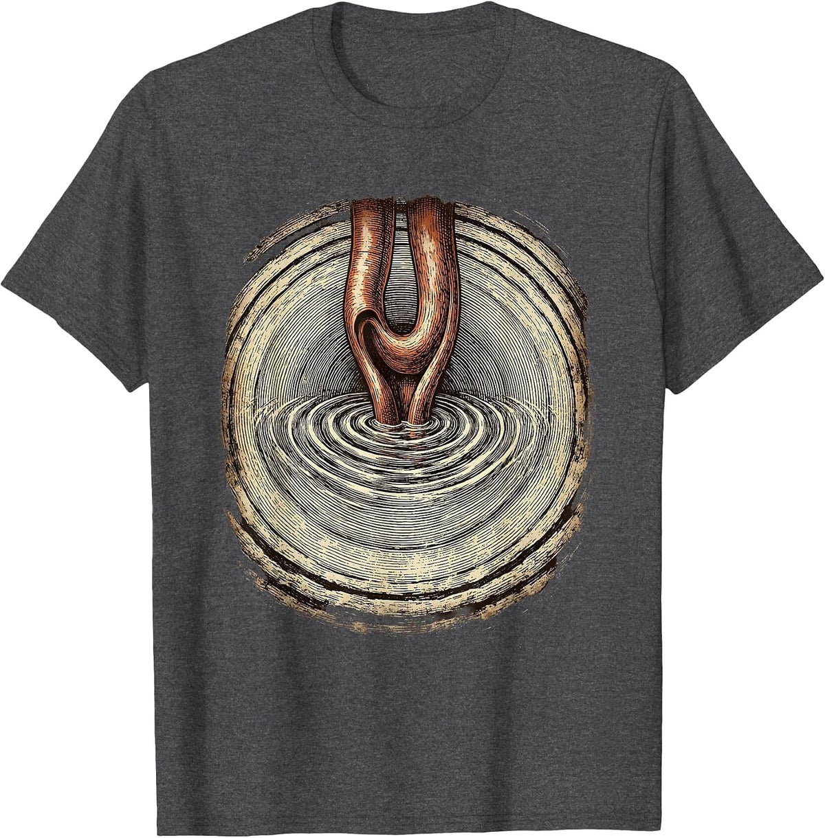 Men's Free Speech Human Throat Sound Waves Illustration T-Shirt - Dark Heather Grey