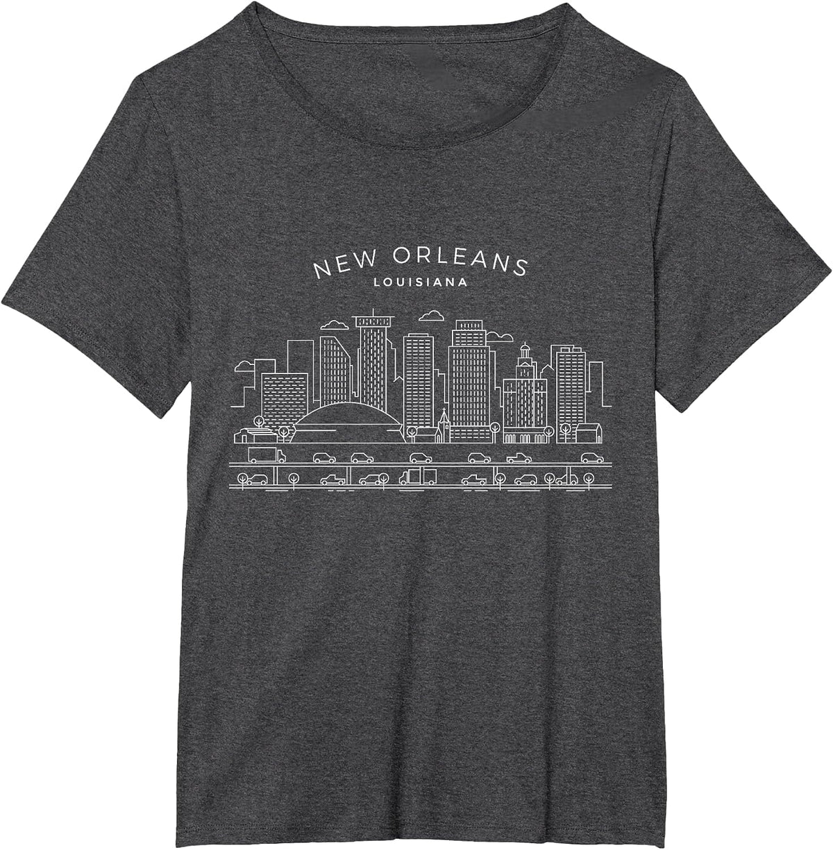 New Orleans Skyline NOLA Vintage New Orleans Louisiana T-Shirt - Dark Heather Grey