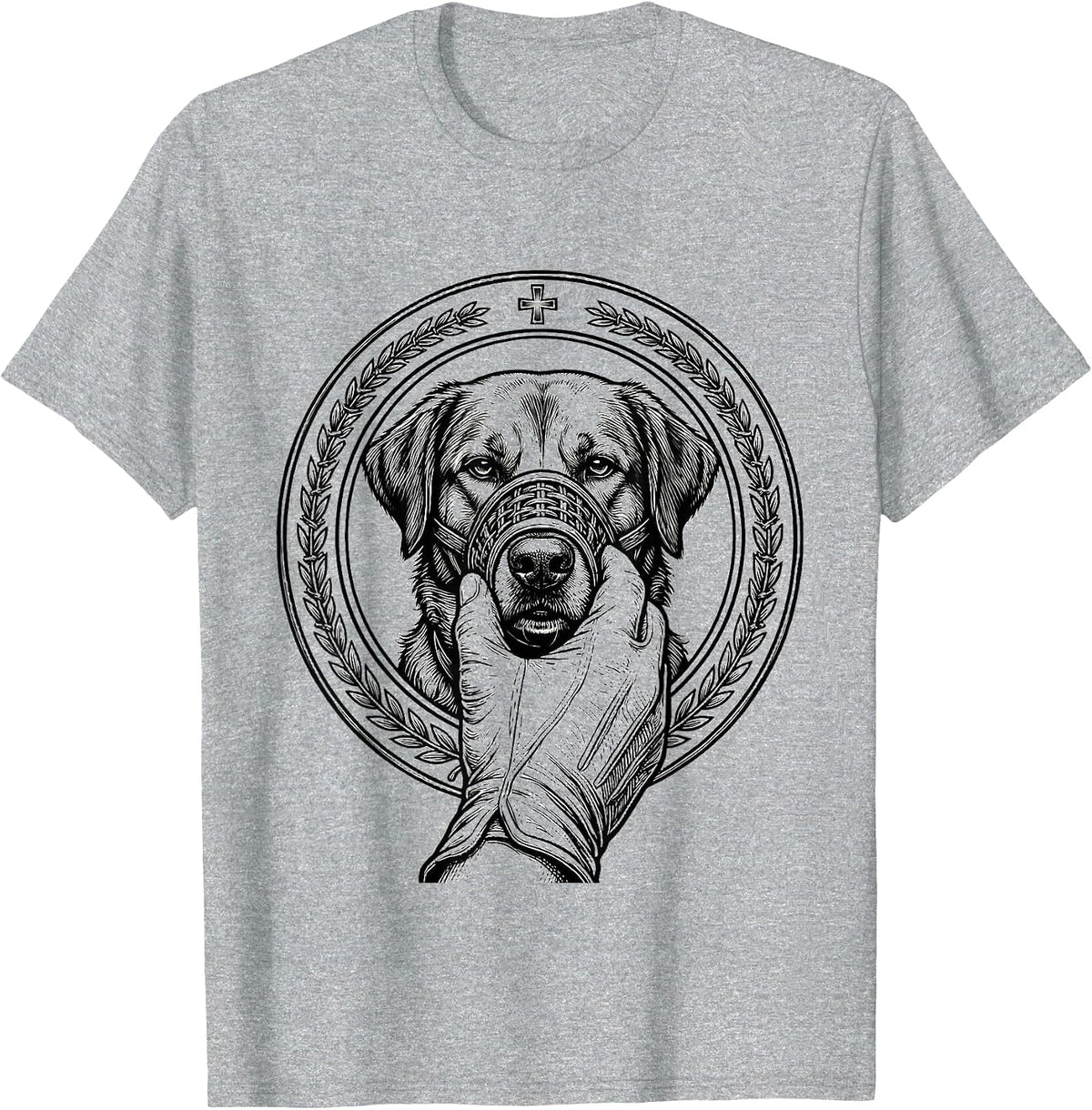 Men's Vet Badge Gift Veterinarian Occupational Humor T-Shirt - Heather Grey