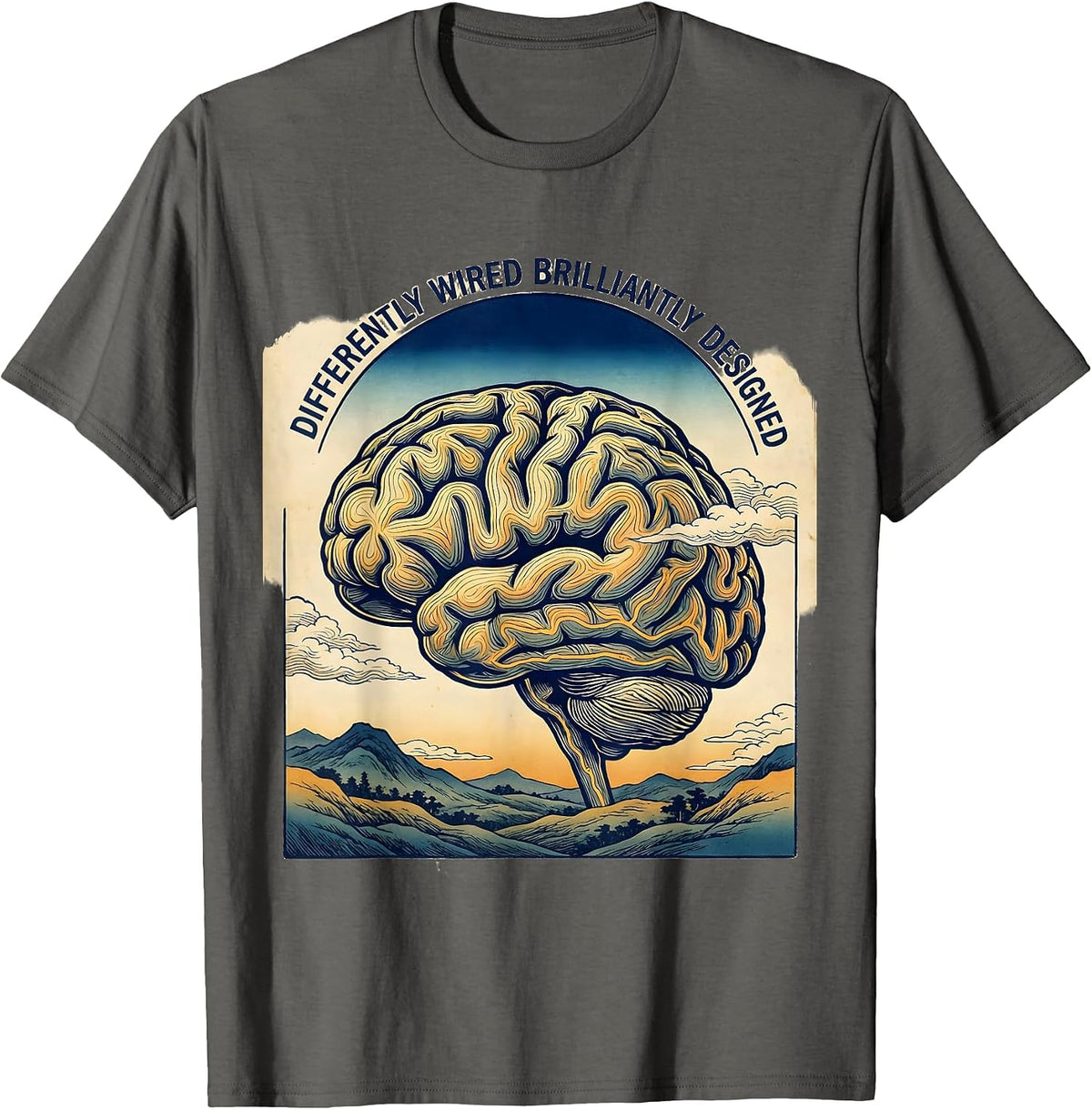 Differently Wired Brilliantly Designed Dyslexia T-Shirt - Asphalt Grey