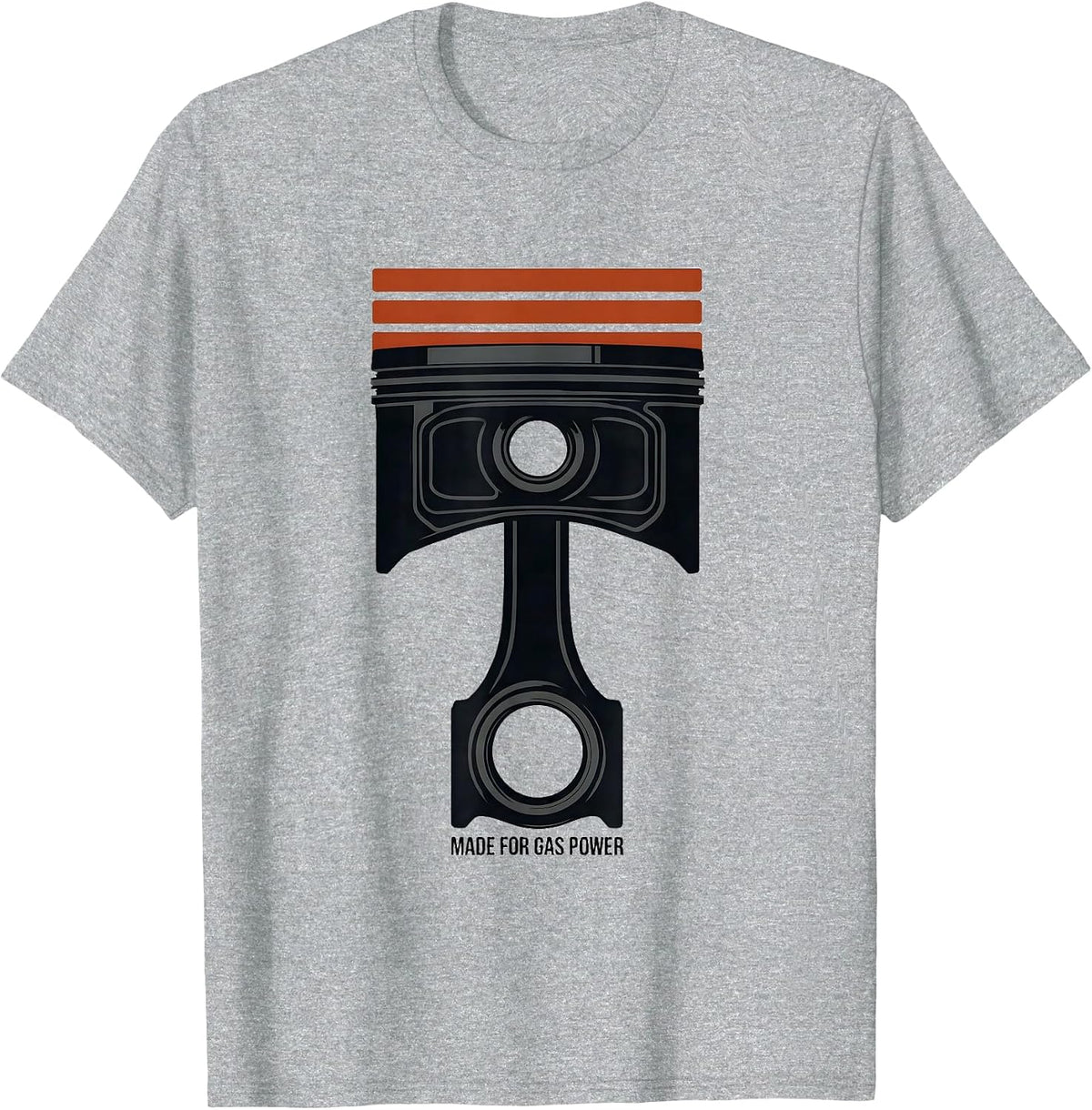 Men's Made For Gas Power Vintage Muscle Car Mechanic Flag USA T-Shirt - Heather Grey