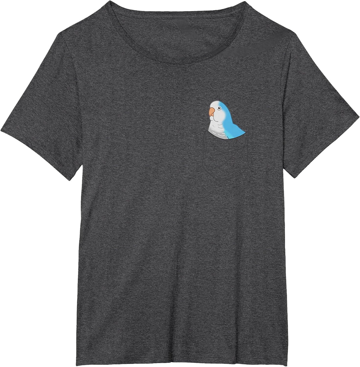 Pocket Quaker Parrot Cute Blue Monk Parakeet Birb Memes T-Shirt - Dark Heather Grey