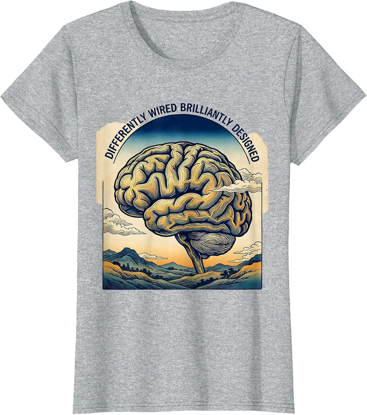 Differently Wired Brilliantly Designed Dyslexia T-Shirt - Heather Grey