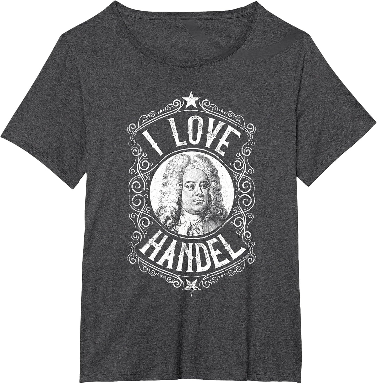German Classical Music Composer - George Frideric Handel T-Shirt - Dark Heather Grey