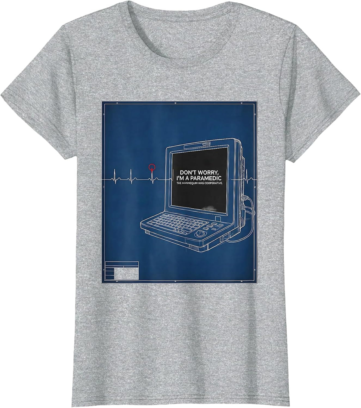Women's don't worry, i'm a paramedic / the mannequin was cooperative T-Shirt - Heather Grey