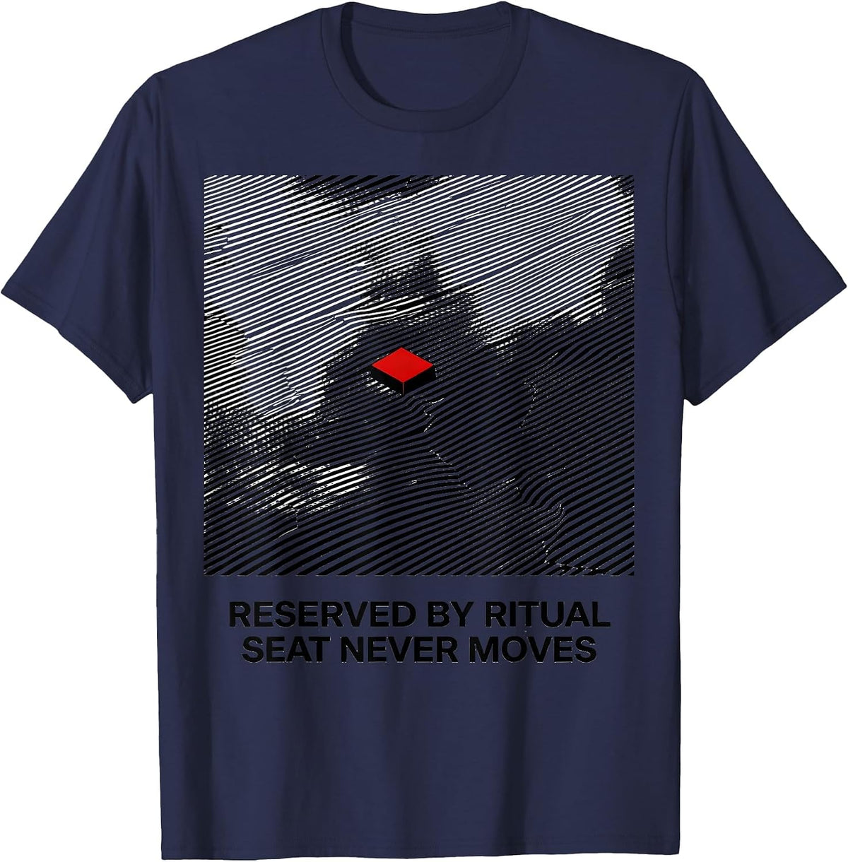 Men's Reserved By Ritual Seat Never Moves Funny Casino Gambling T-Shirt - Navy Blue