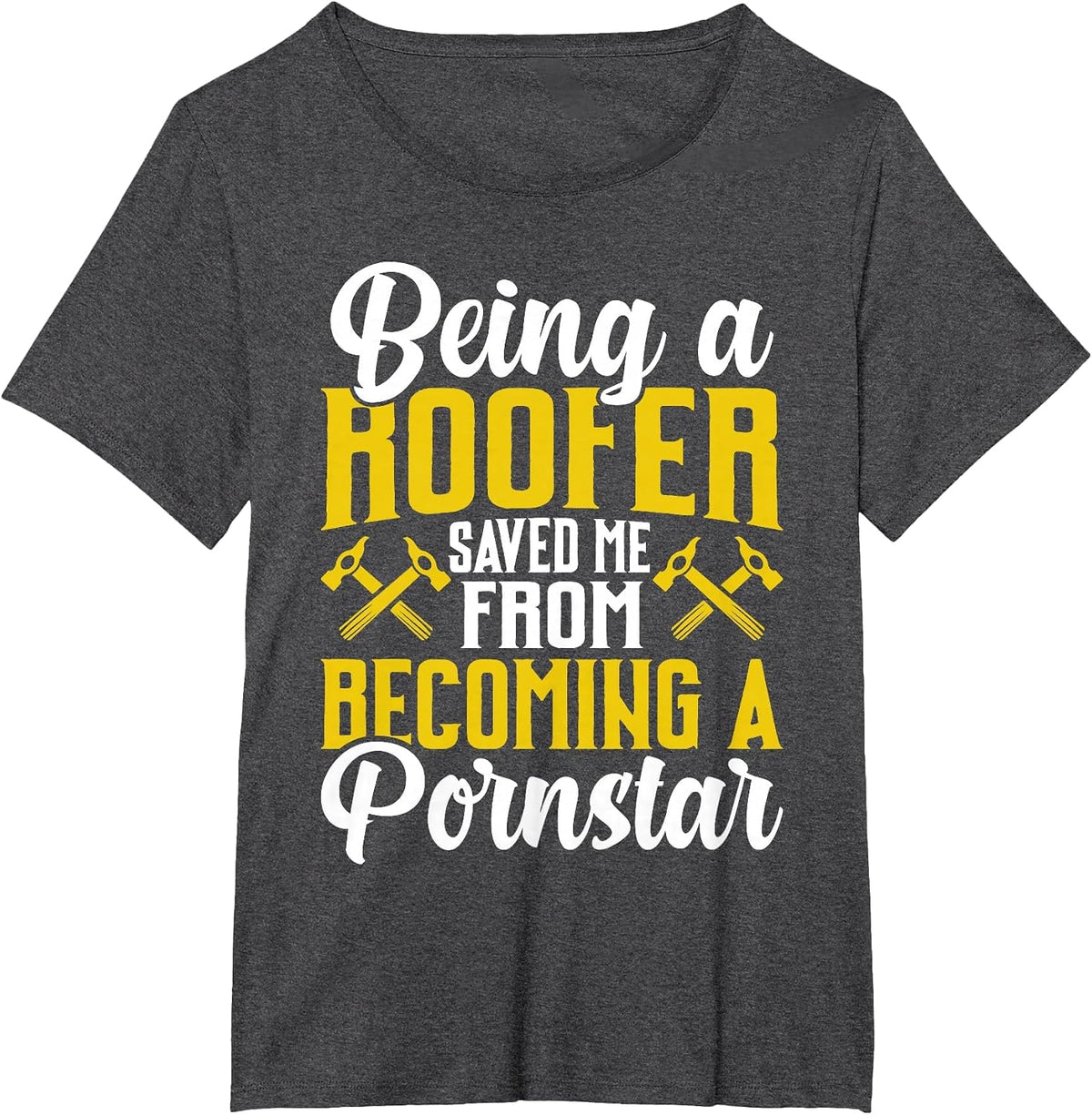 Roofer Funny Roofing Tee for Coworker Novelty T-Shirt - Dark Heather Grey