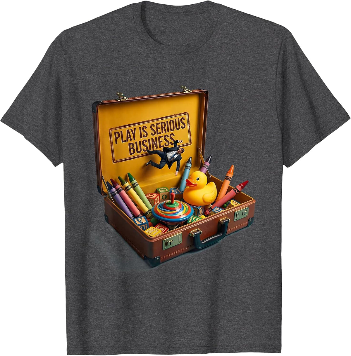Play Is Serious Business Prek Teacher Design T-Shirt - Dark Heather Grey