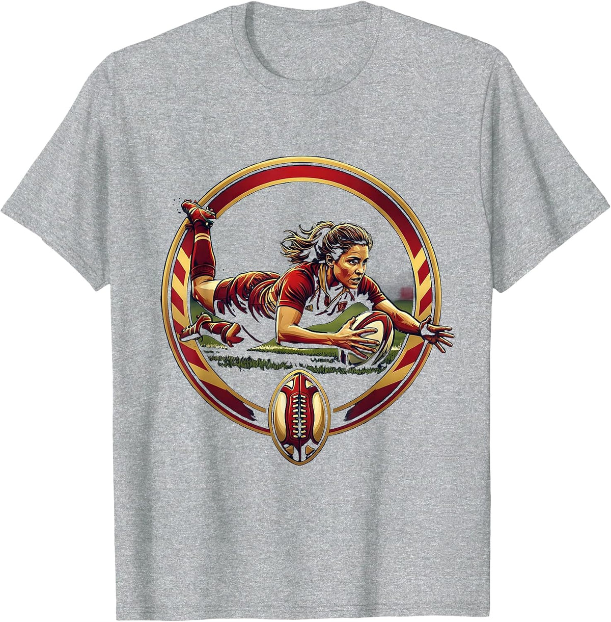 Men's Rugby Try Scorer Graphic Tee T-Shirt - Heather Grey