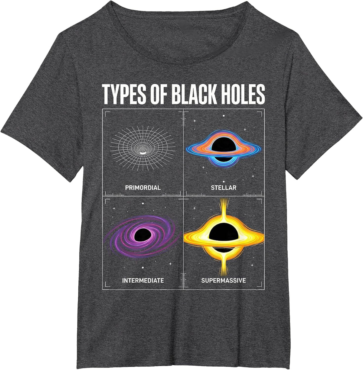 Types of Black Holes T-Shirt - Dark Heather Grey