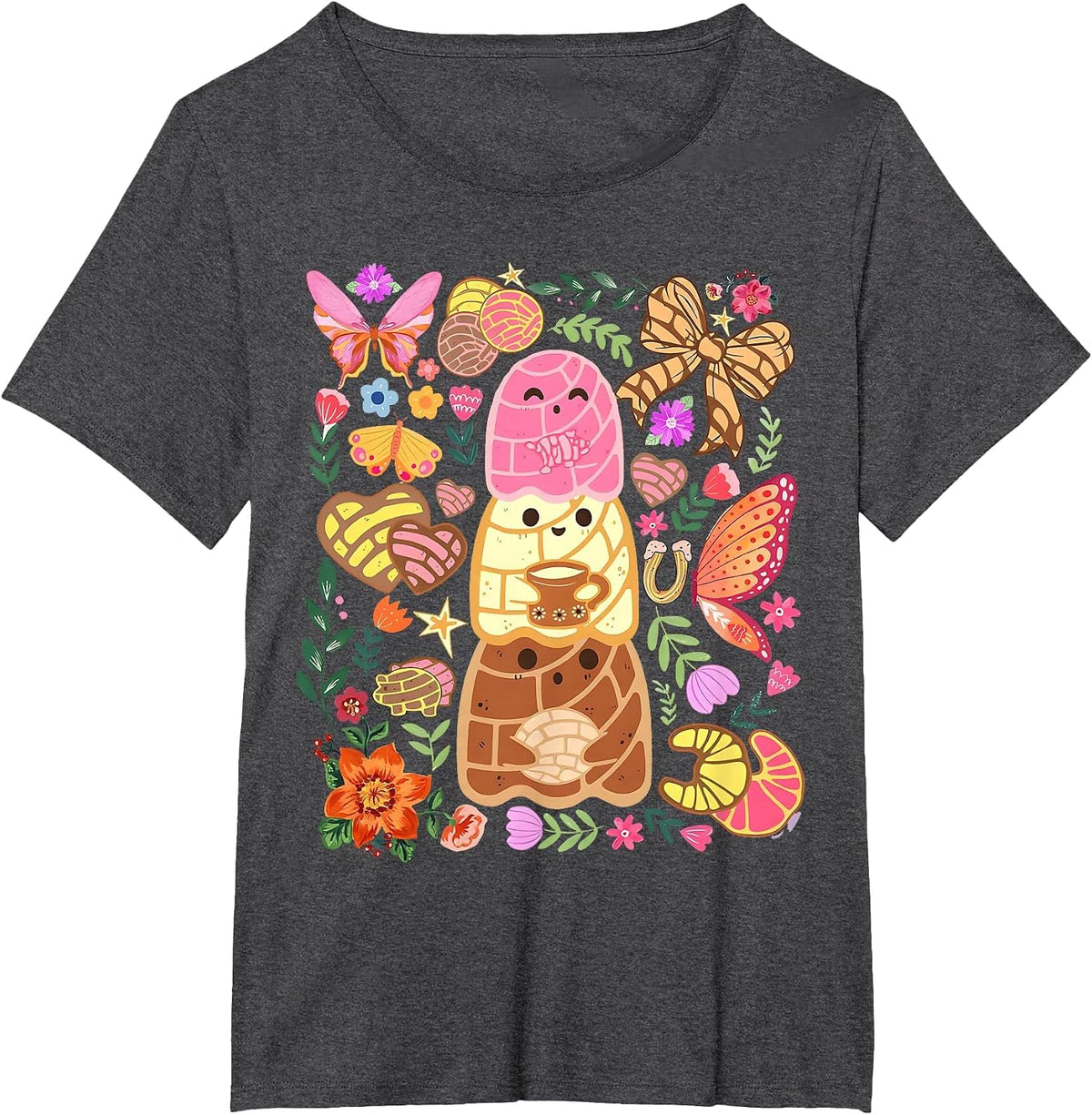 Pantasmas Ghost Funny Spooky Conchas Mexican Ghost Halloween T-Shirt - Dark Heather Grey