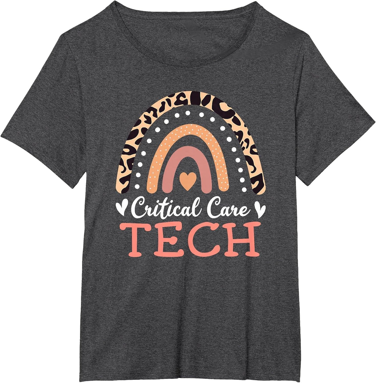 Critical Care Tech Rainbow EMT Emergency Medical Technician T-Shirt - Dark Heather Grey