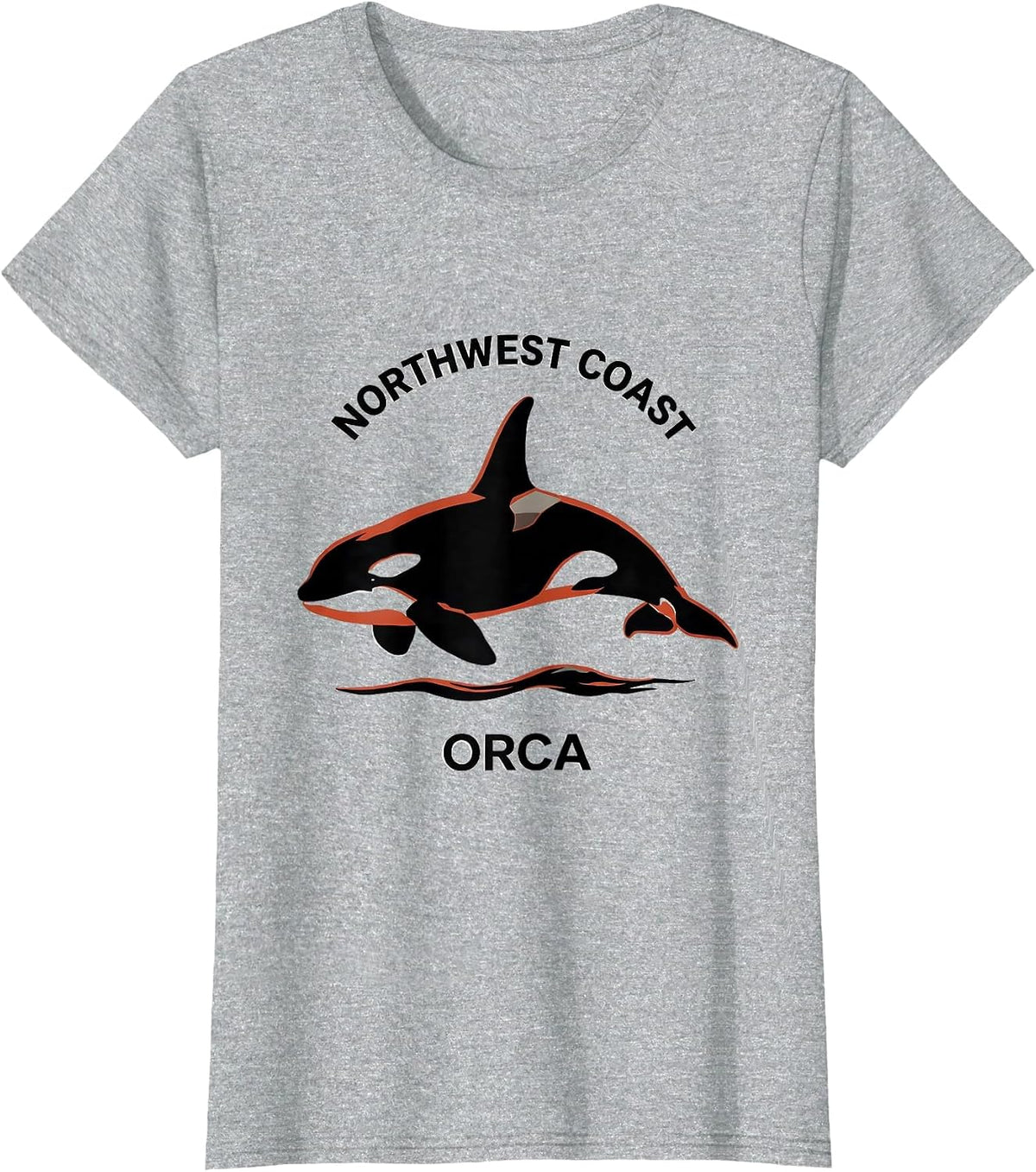 Northwest Coast Orca Minimalist Indigenous Awareness T-Shirt - Heather Grey
