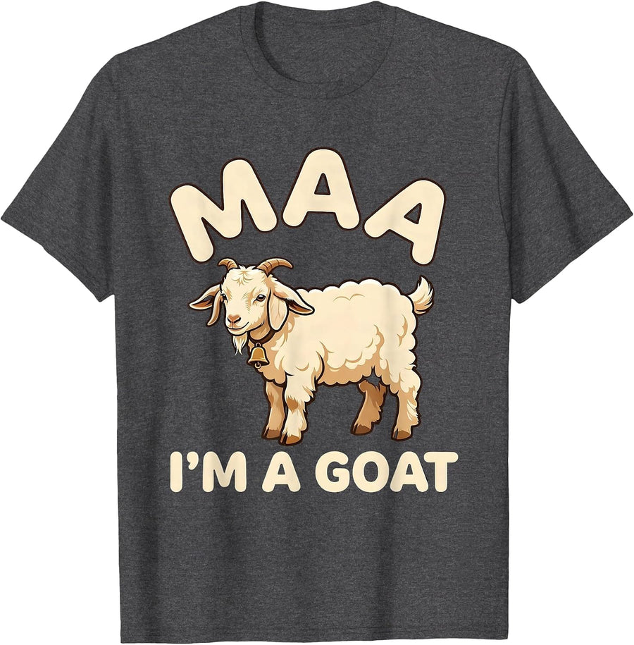 Men's Maa I'm a Goat Funny Sheep Costume Halloween Party T-Shirt - Dark Heather Grey