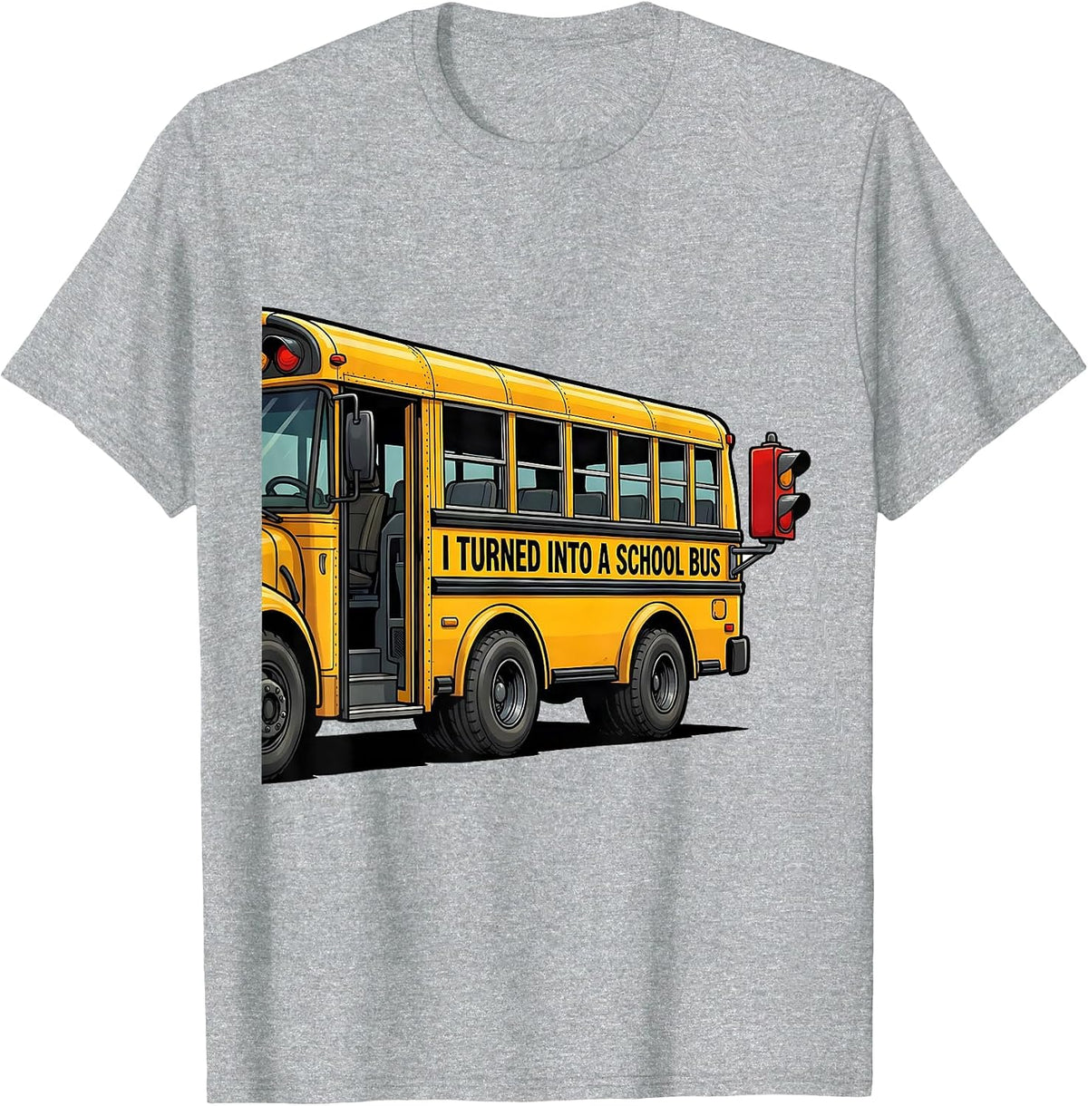 Men's I Turned Into A School Bus Funny School Bus Driver Halloween T-Shirt - Heather Grey