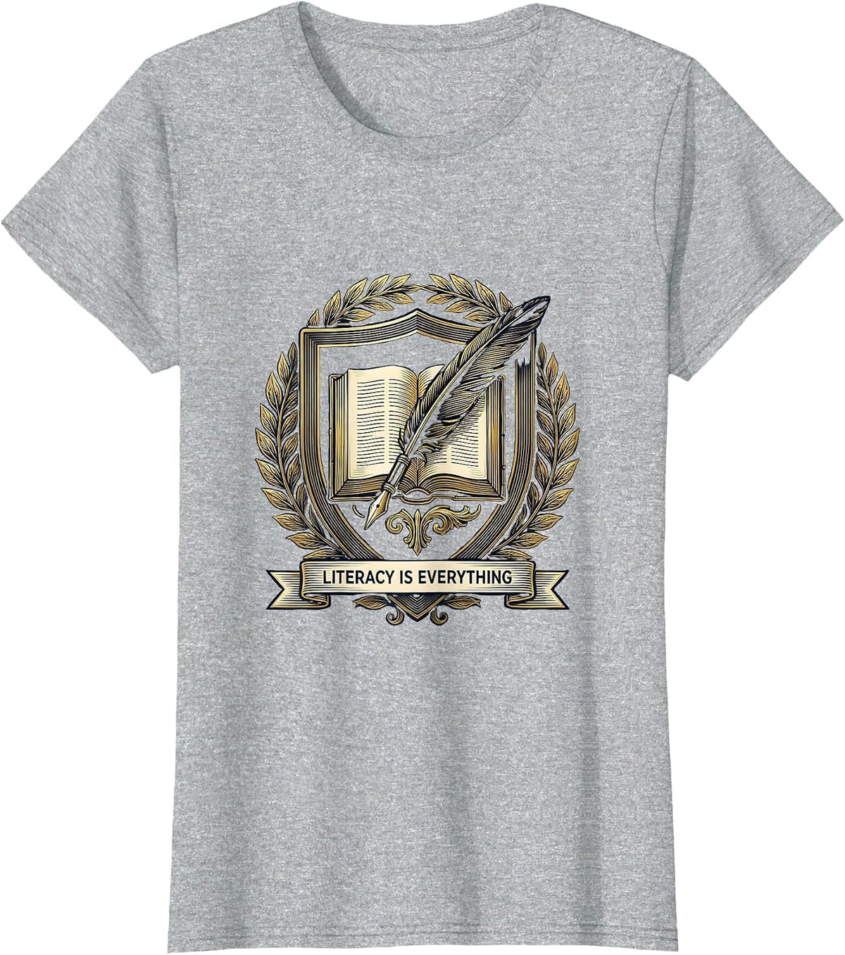 Literacy Is Everything English Teacher Design T-Shirt - Heather Grey