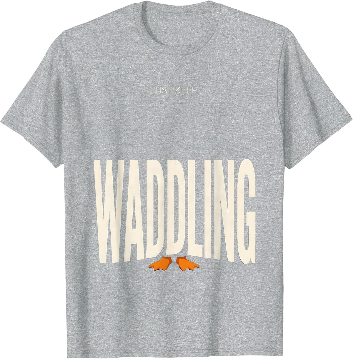 Men's Just Keep Waddling Penguin Graphic Design T-Shirt - Heather Grey