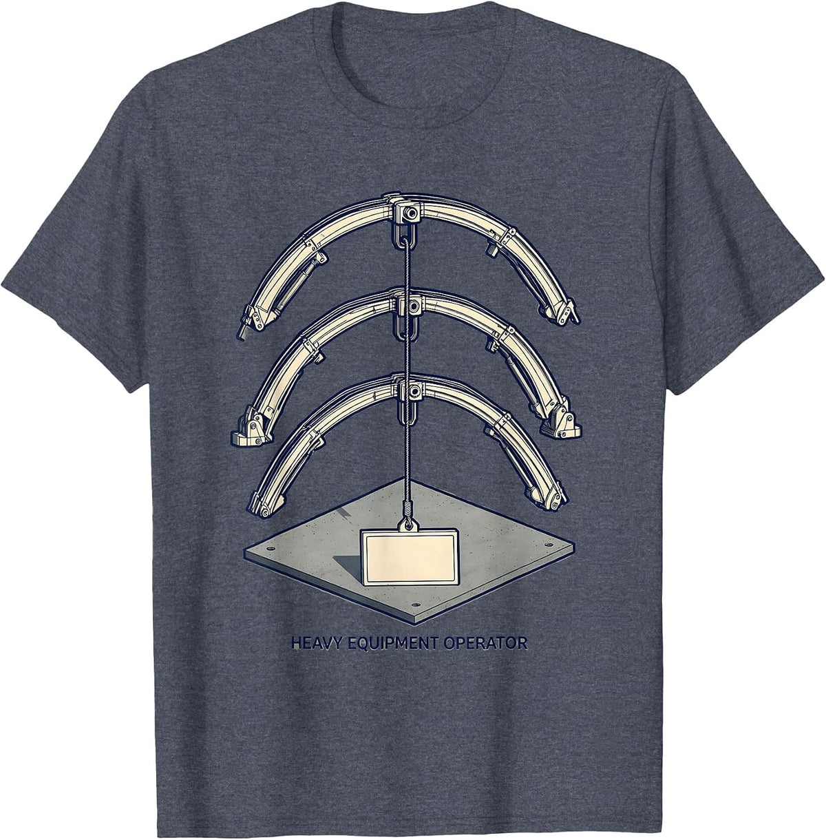 Crane Boom Operator Crude Construction Humor T-Shirt - Heather Blue