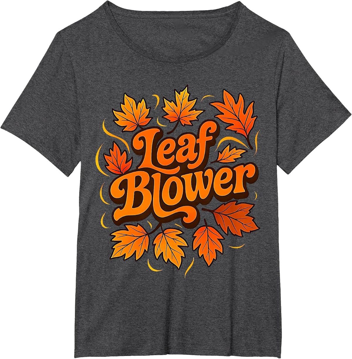 Funny Leaf Blower Fall Costume Couple Halloween Matching T-Shirt - Dark Heather Grey