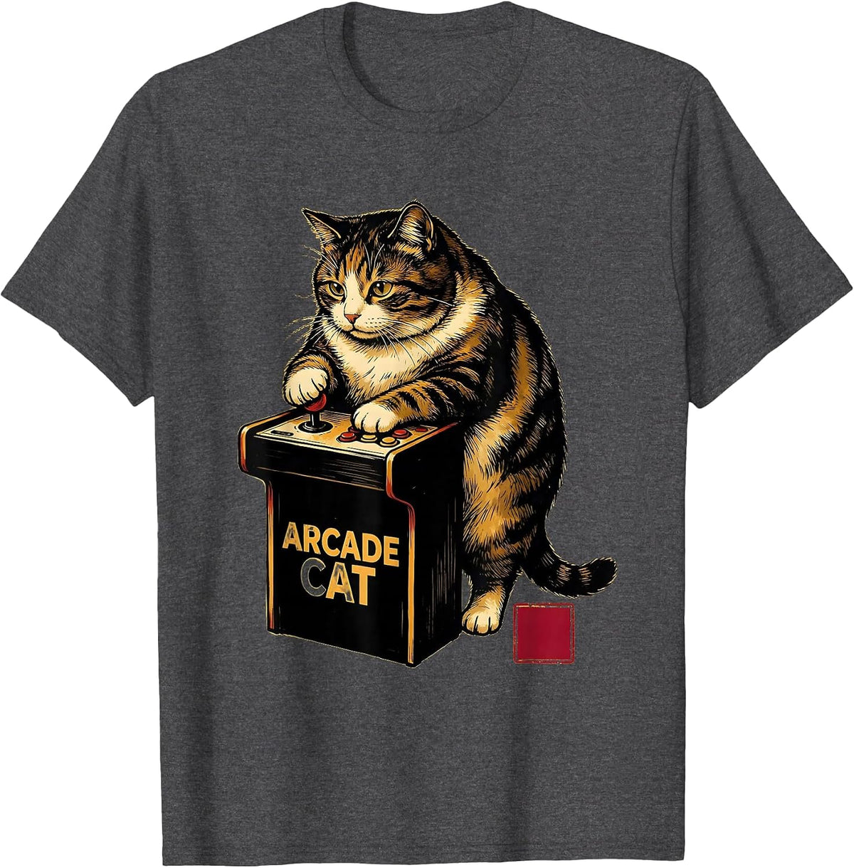 Men's Arcade Cat Playful Japanese Anime Cat Gamer Gift T-Shirt - Dark Heather Grey
