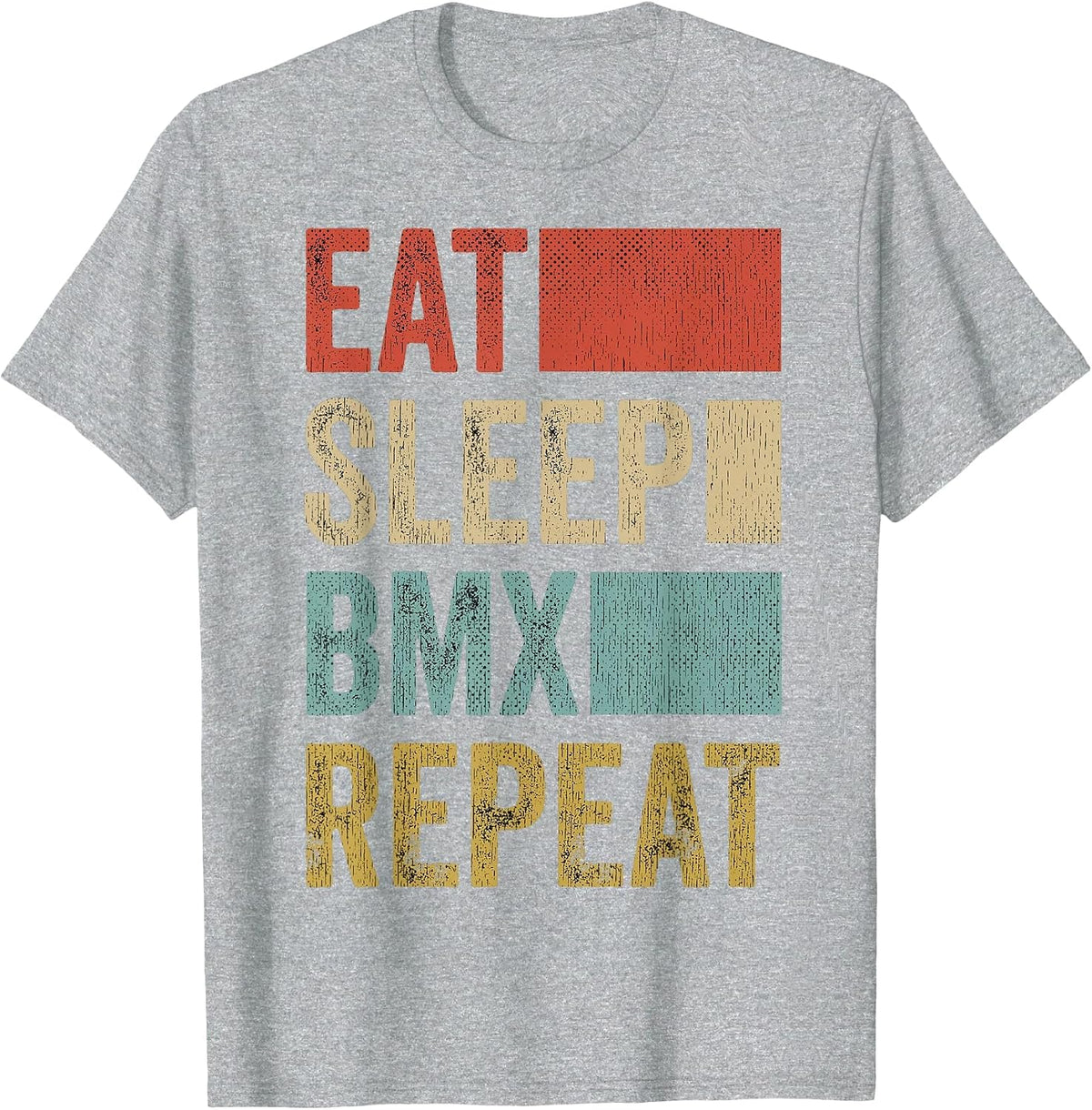 Eat Sleep BMX Repeat T-Shirt - Heather Grey