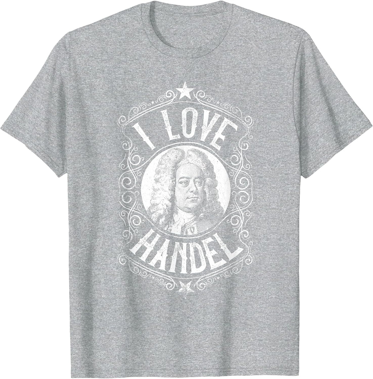 German Classical Music Composer - George Frideric Handel T-Shirt - Heather Grey