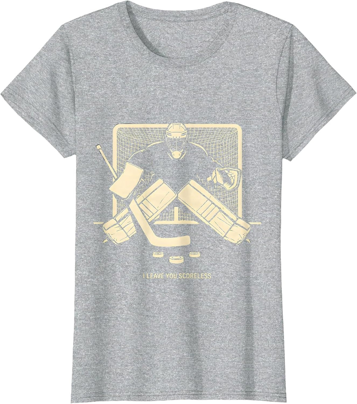 I Leave You Scoreless Funny Hockey Goalie Youth Player Gift T-Shirt - Heather Grey