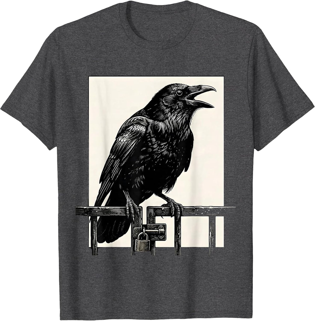 F-Caw-F Crow Dark Humor Gothic Halloween T-Shirt - Dark Heather Grey