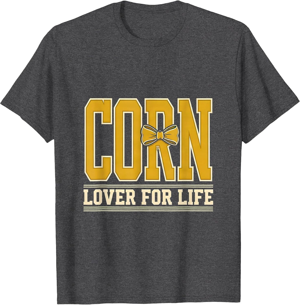 Men's Corn Lover For Life Fun Farming Design T-Shirt - Dark Heather Grey