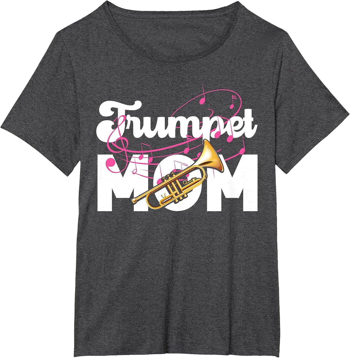 Trumpet Player Mom Mother Trumpet Mom T-Shirt - Dark Heather Grey