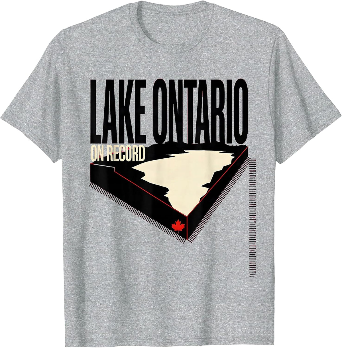 Men's Lake Ontario, On Record Funny Political Satire Lake Renaming T-Shirt - Heather Grey