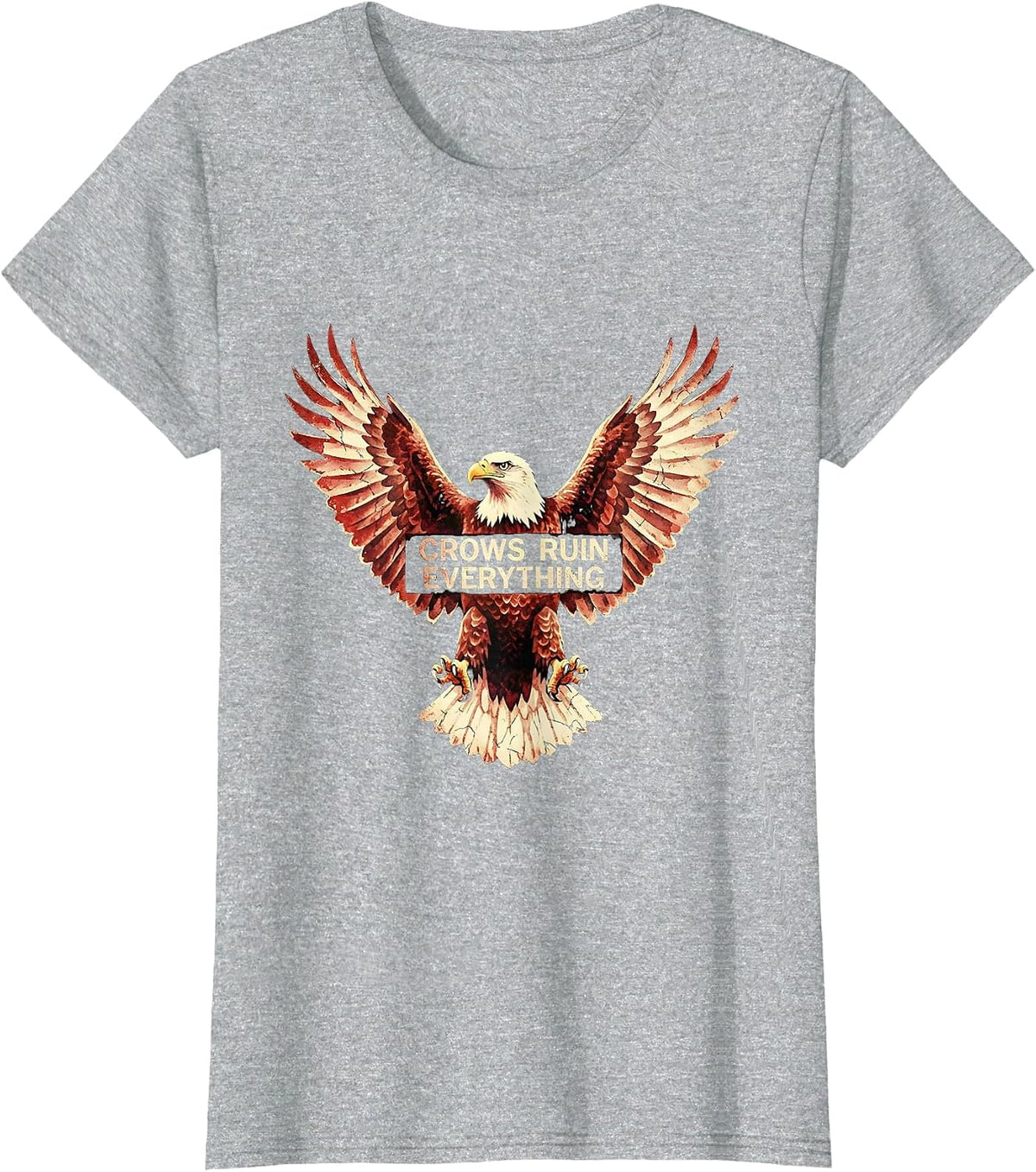 Crows Ruin Everything Funny Bird Design T-Shirt - Heather Grey