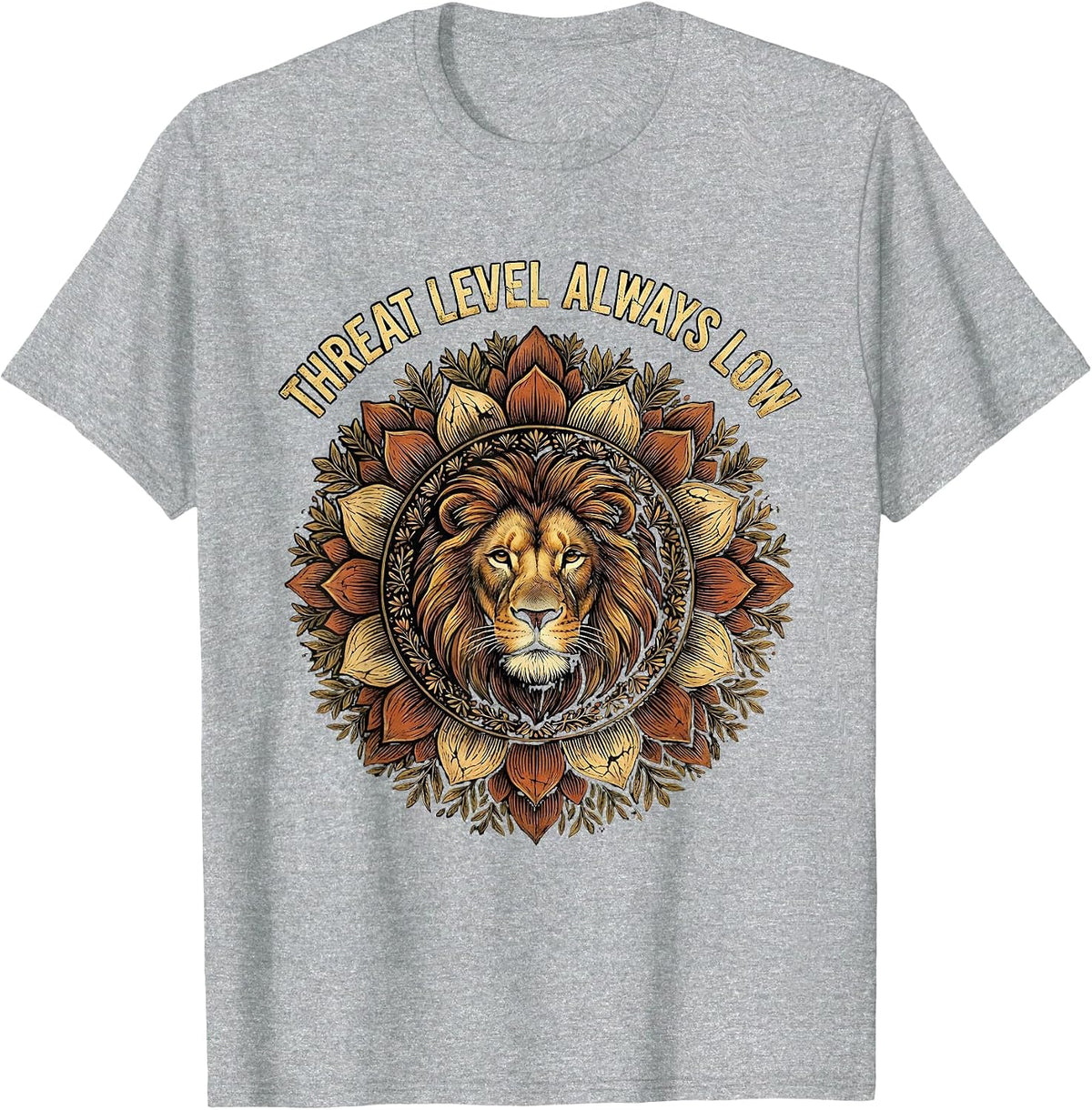 Men's Threat Level Always Low Security Design T-Shirt - Heather Grey